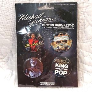 Michael Jackson King of Pop Button Badge Pack NWT